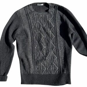 Inis Meain Merino Wool Cashmere Crewneck Sweater Charcoal Size Made in Ireland